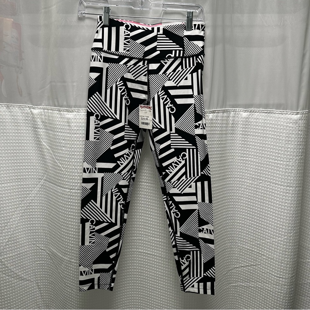 Calvin Klein performance yoga pants black and white 7/8 - Picture 6 of 6